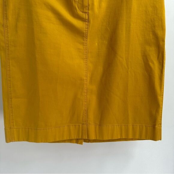 Orvis Size 6 Mustard Yellow Cotton w/Stretch Straight Skirt - Picture 4 of 9